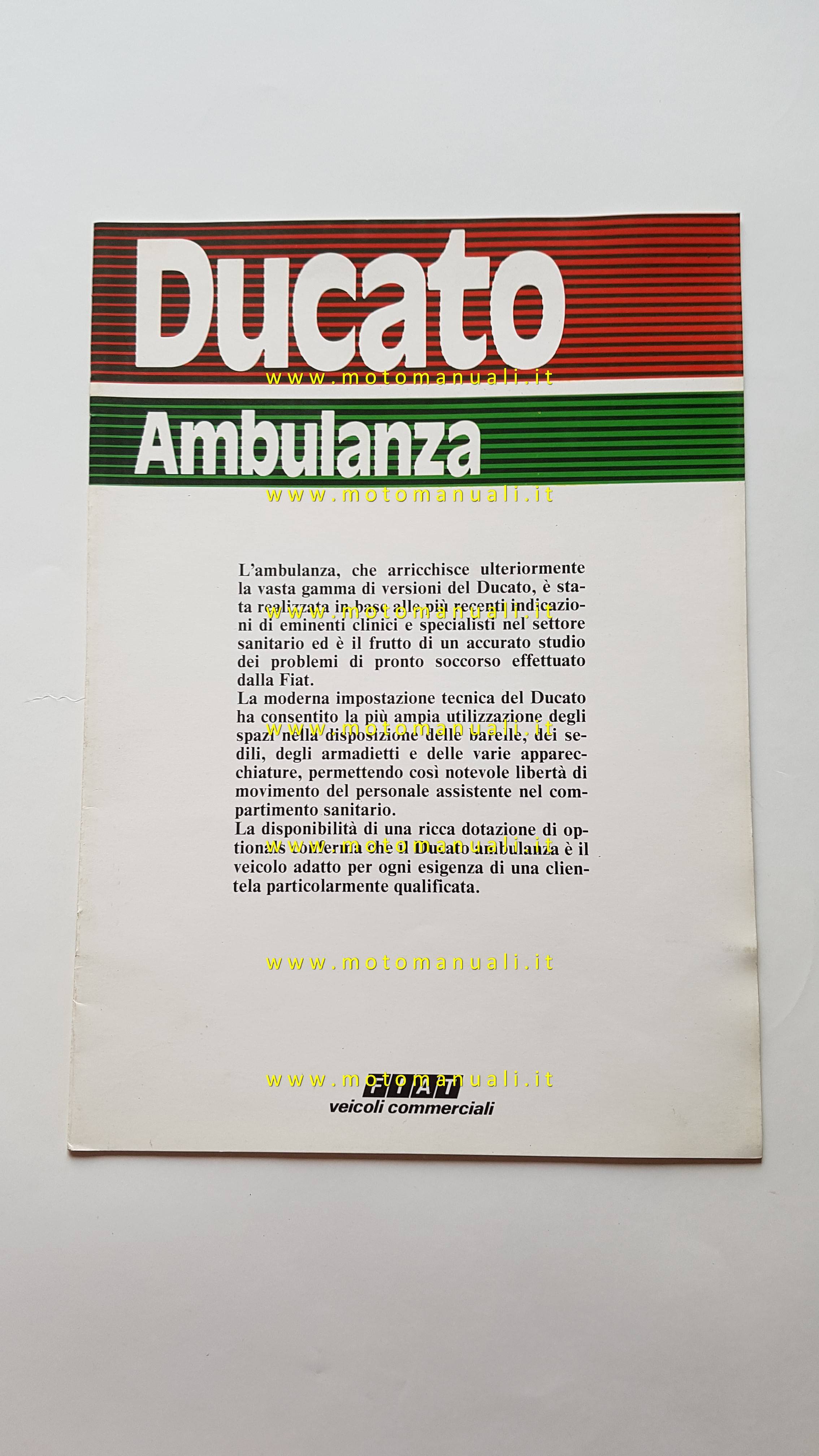  FIAT Ducato Ambulanza 1982 depliant originale italiano