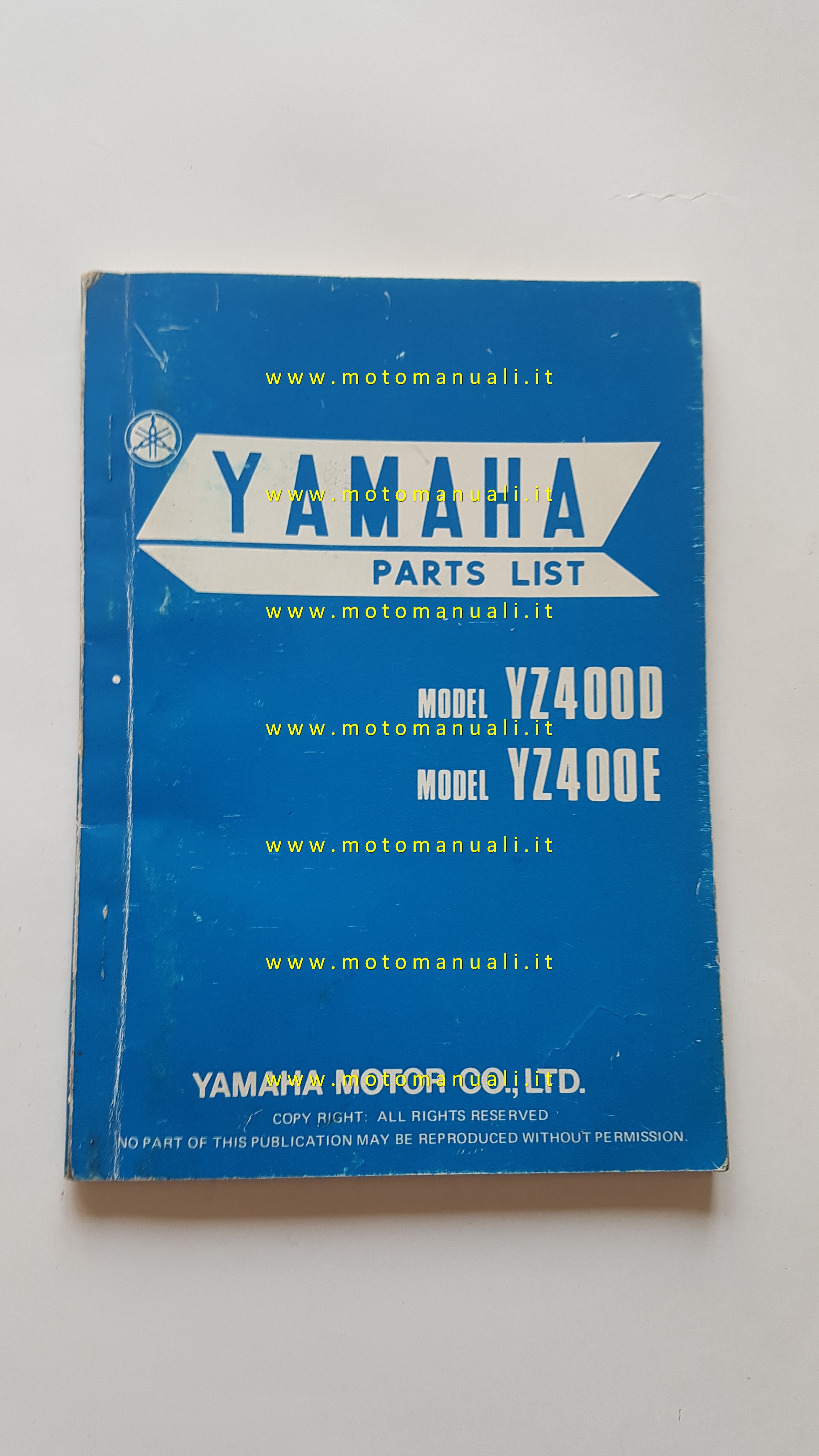 Yamaha YZ 400 D - YZ 400 E CROSS 1977 catalogo ricambi originale