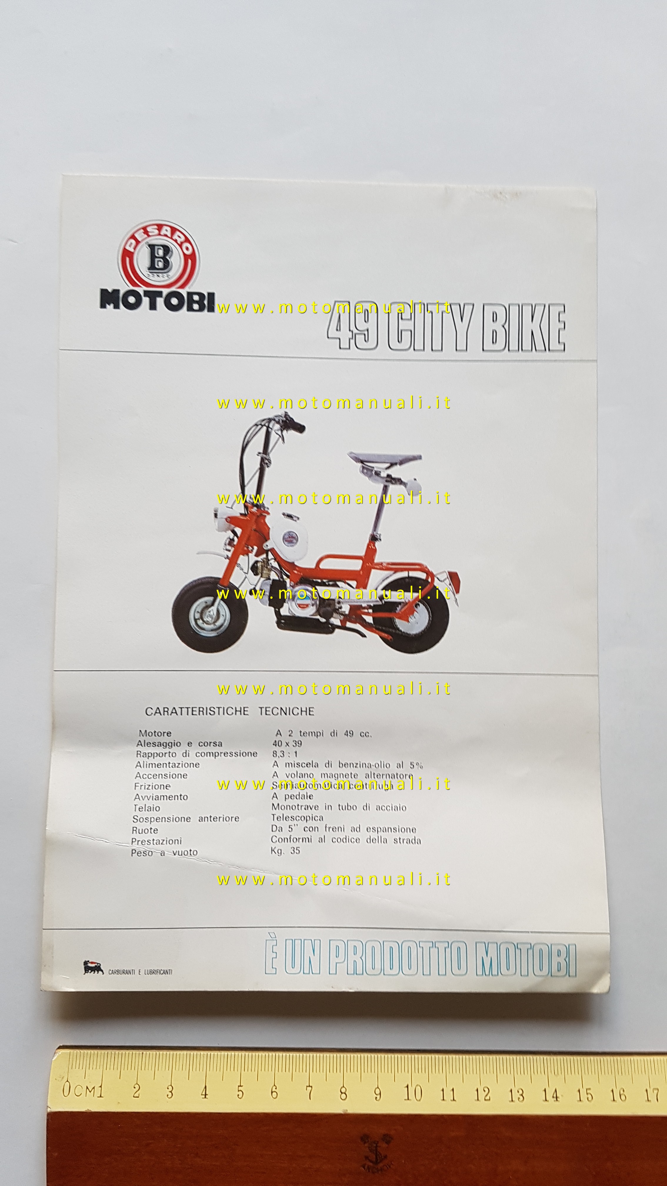  Motobi 49 City Bike 1971 depliant originale