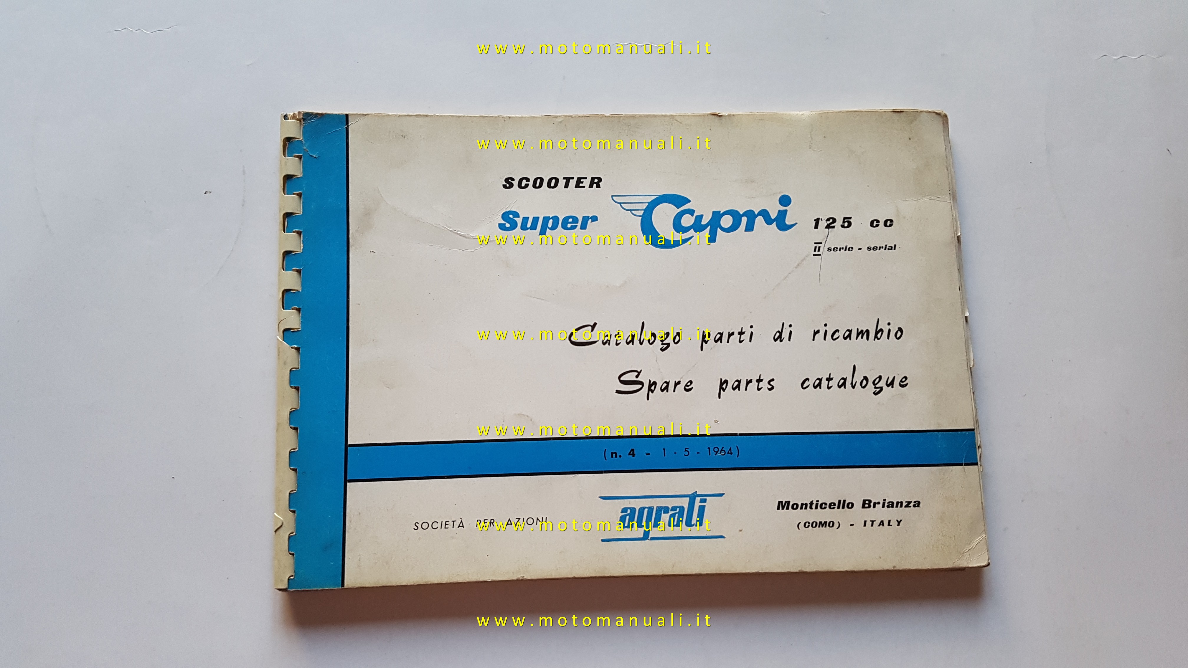 Agrati Super Capri 125 scooter 1964 catalogo ricambi originale