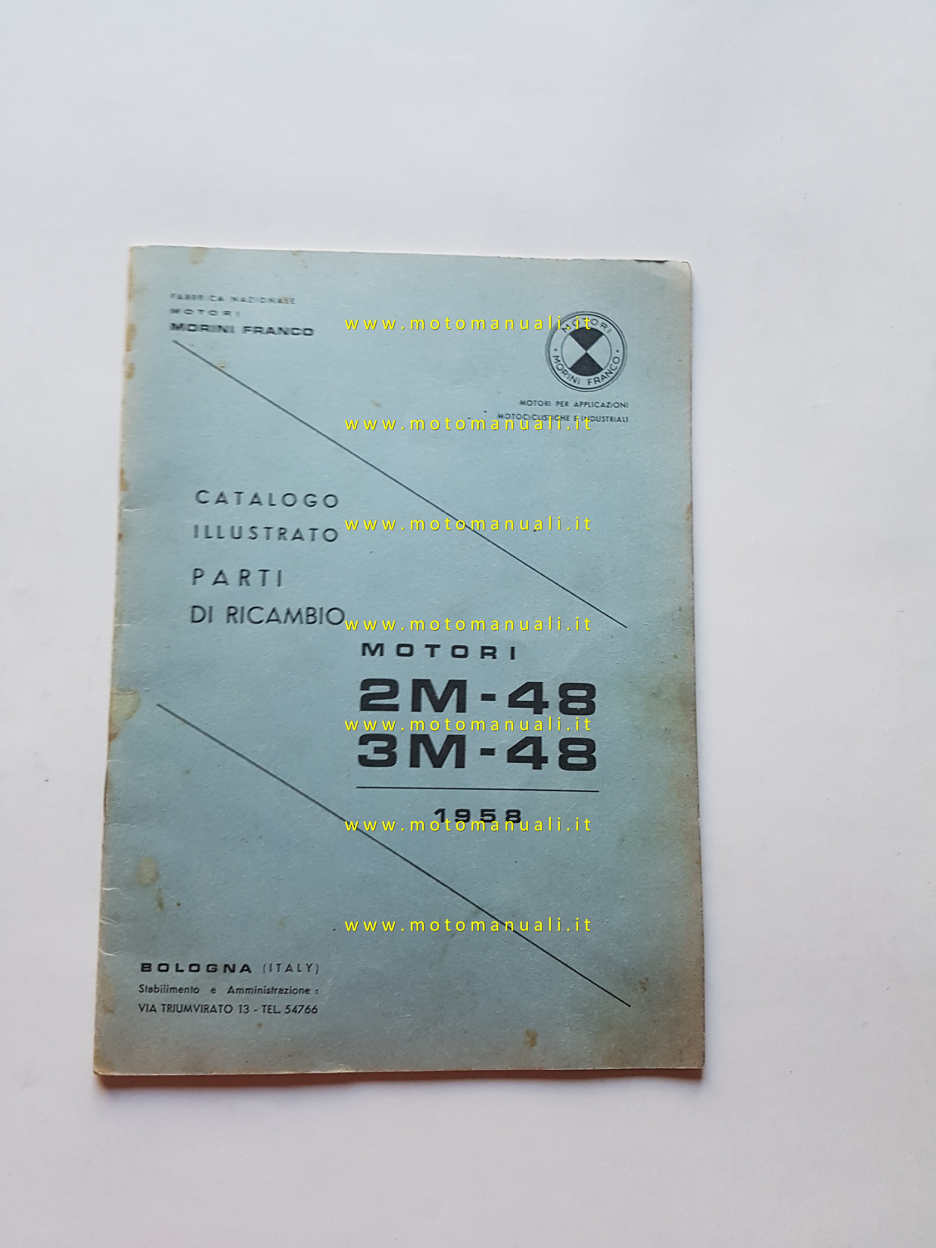 Morini Franco catalogo ricambi MOTORE 48 2M-3M 1958 originale  