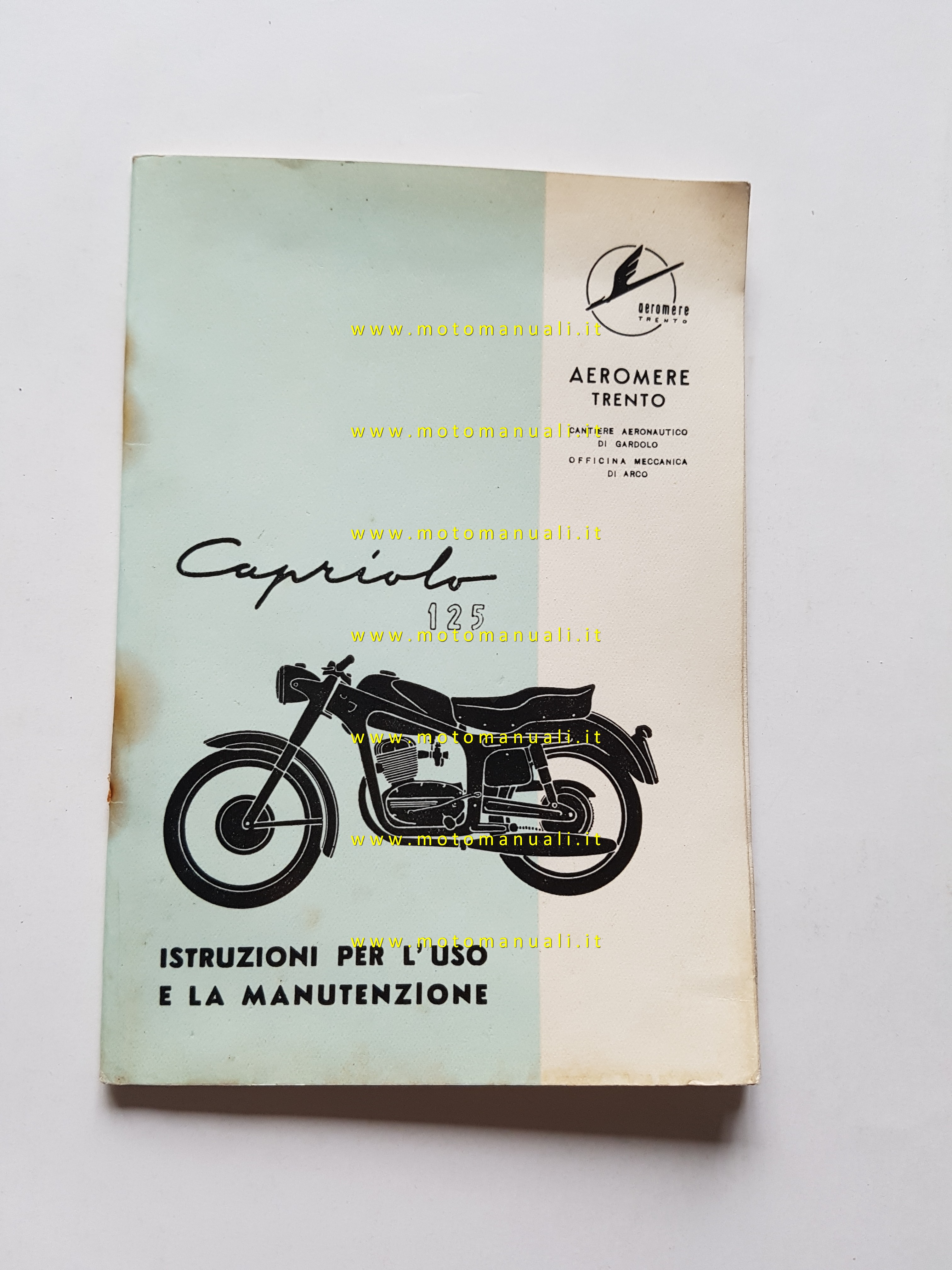 Aeromere Capriolo 125 1957 manuale uso manutenzione libretto originale