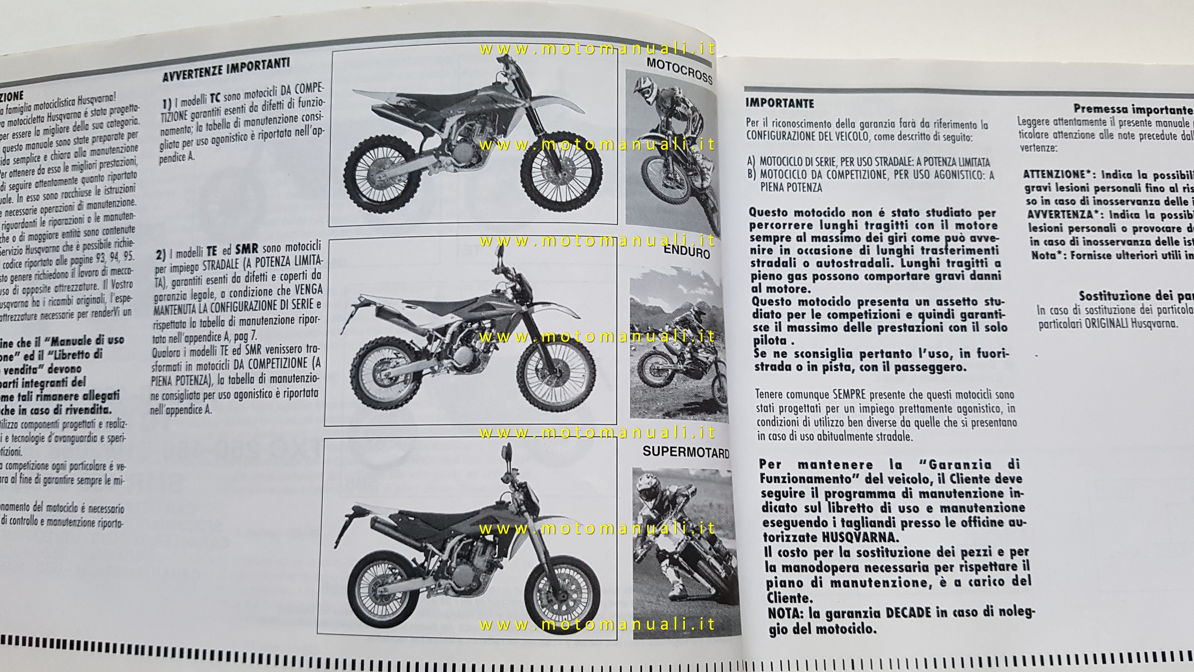 Owners manuals: Husqvarna TE TC TCX SMR 250-450-510 2008 manuale