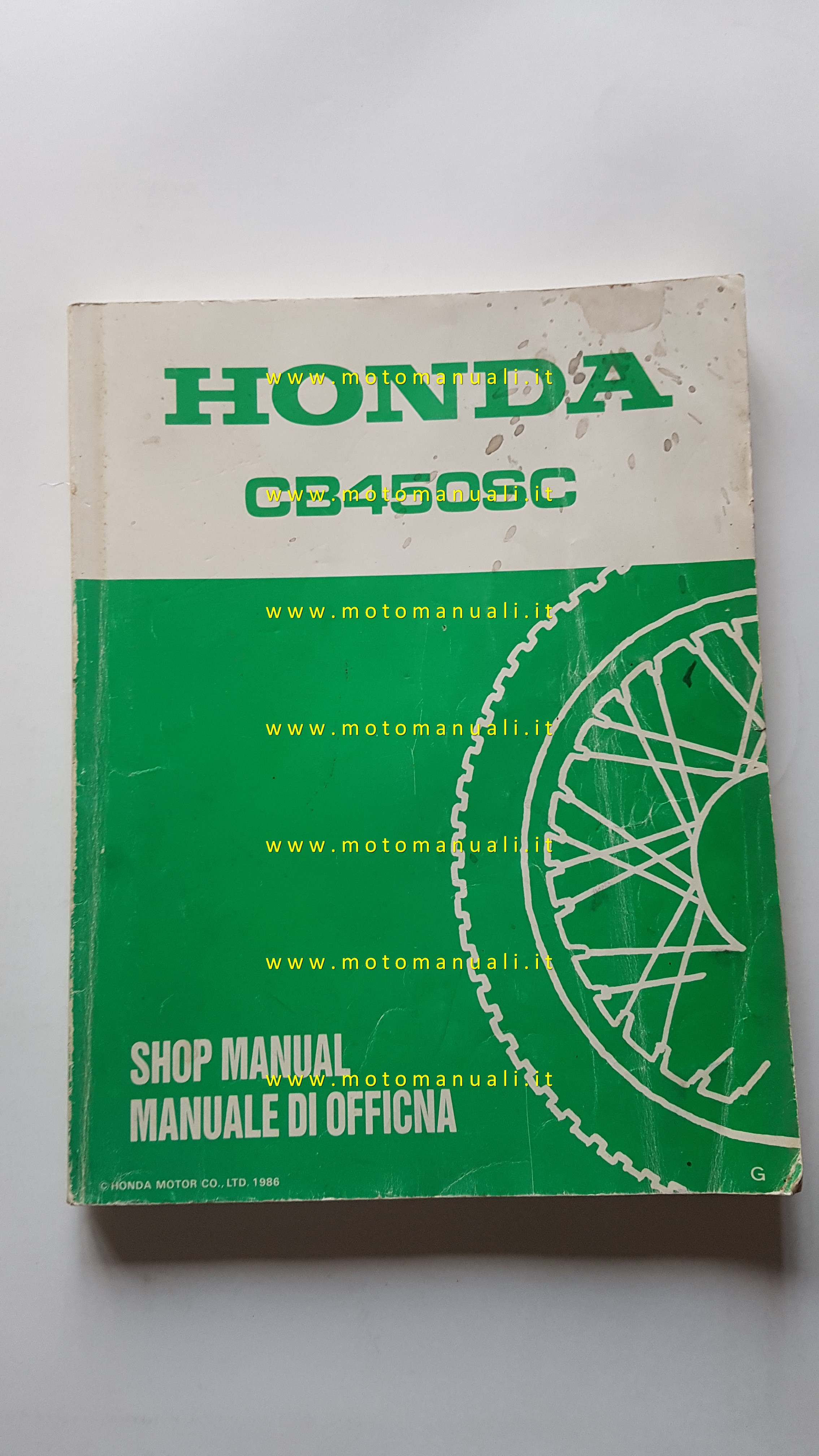 Honda CB 450 SC 1986 manuale officina originale italiano workshop manual