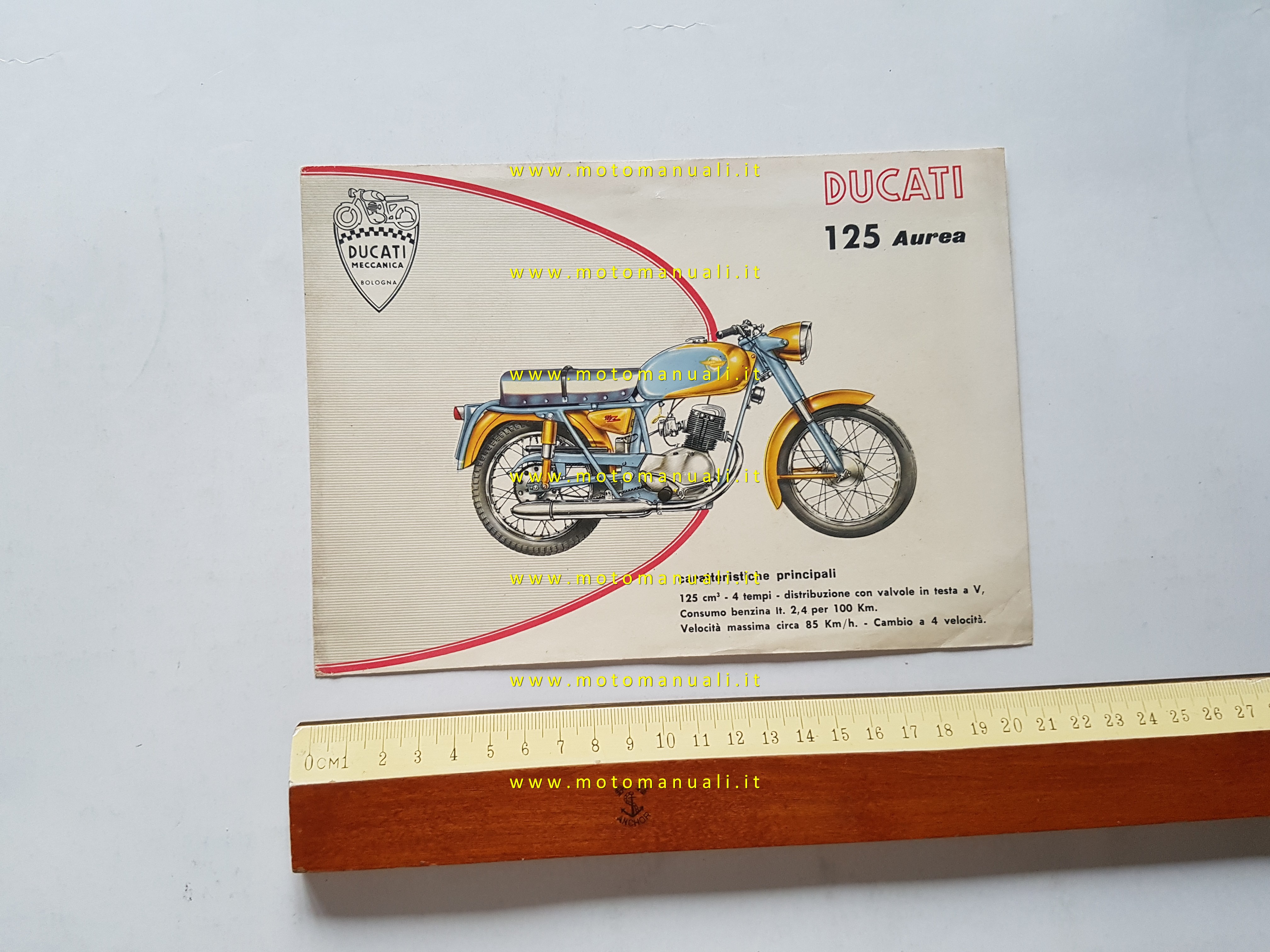 Ducati 125 Aurea depliant originale italiano brochure