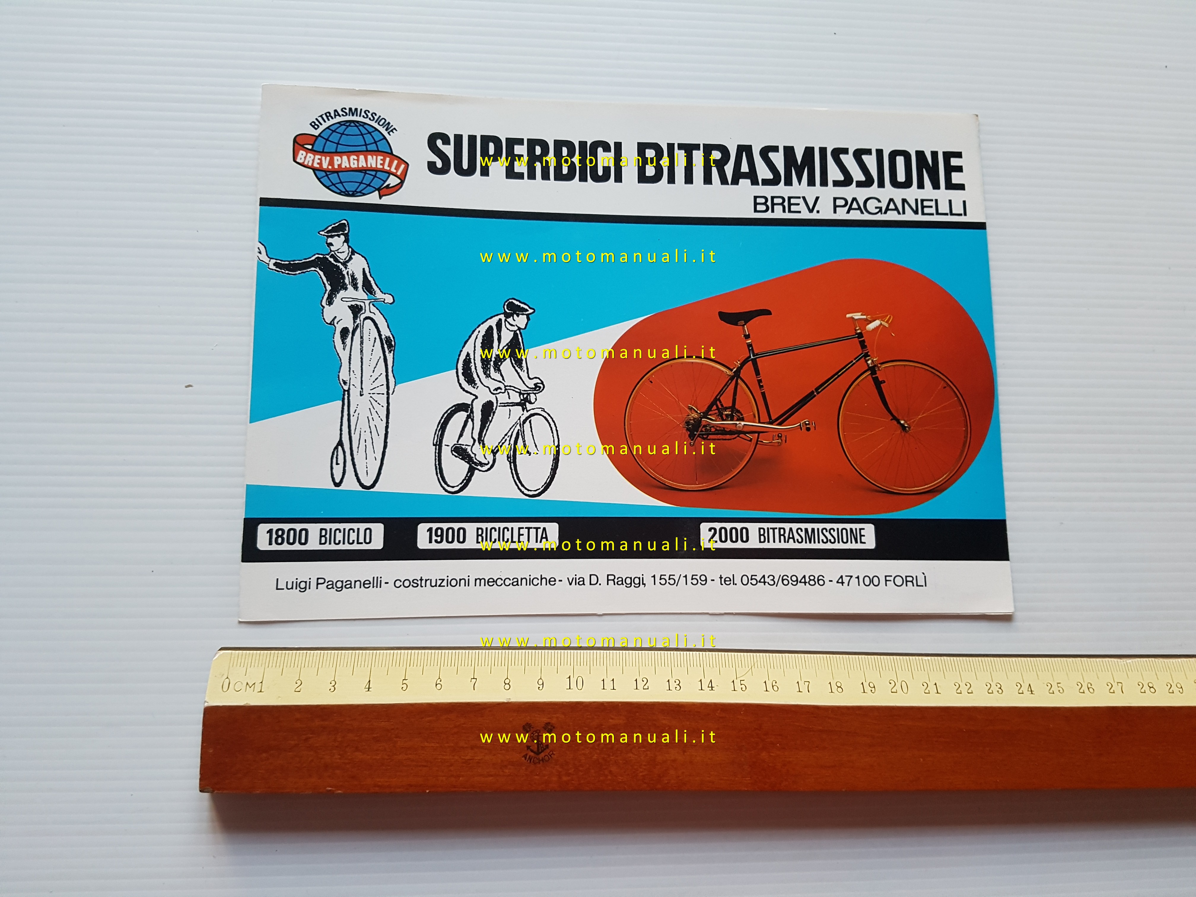 Paganelli biciclette Superbici Bitrasmissione uomo-donna 1988 depliant originale