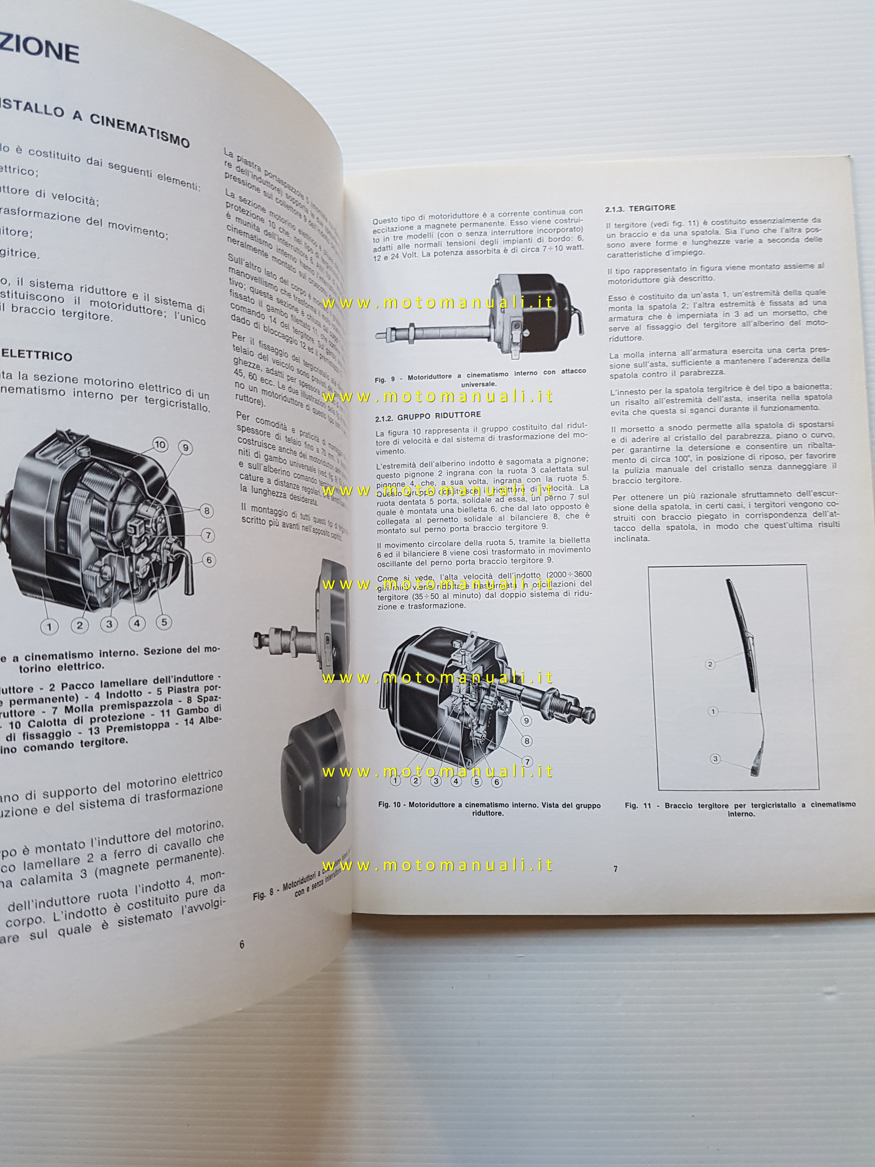 Workshop Manuals: Magneti Marelli manuale officina riparazione  tergicristalli auto 1971 originale