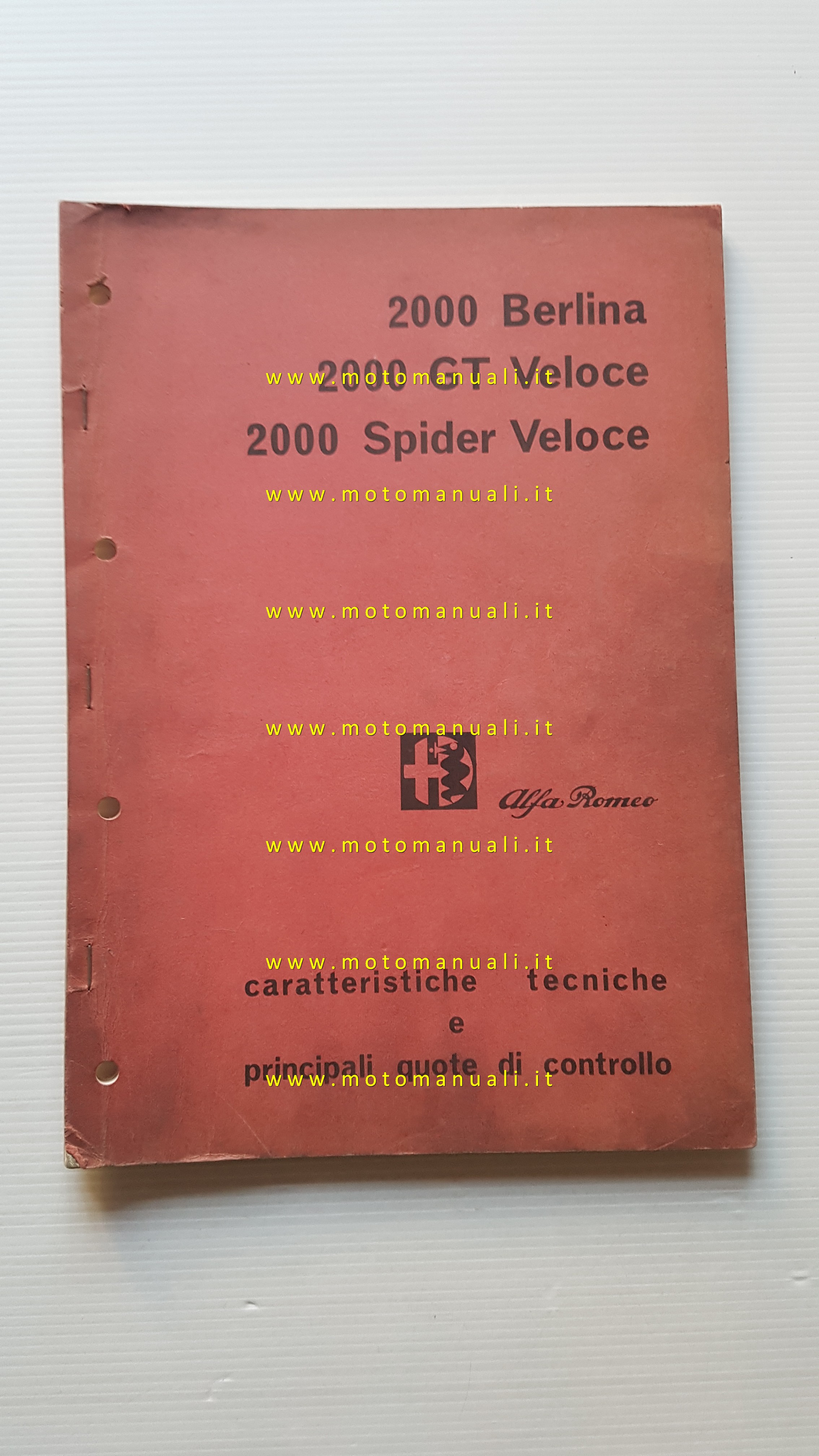 Alfa Romeo 2000- GT-Spider Veloce 1971 manuale officina caratteristiche tecniche