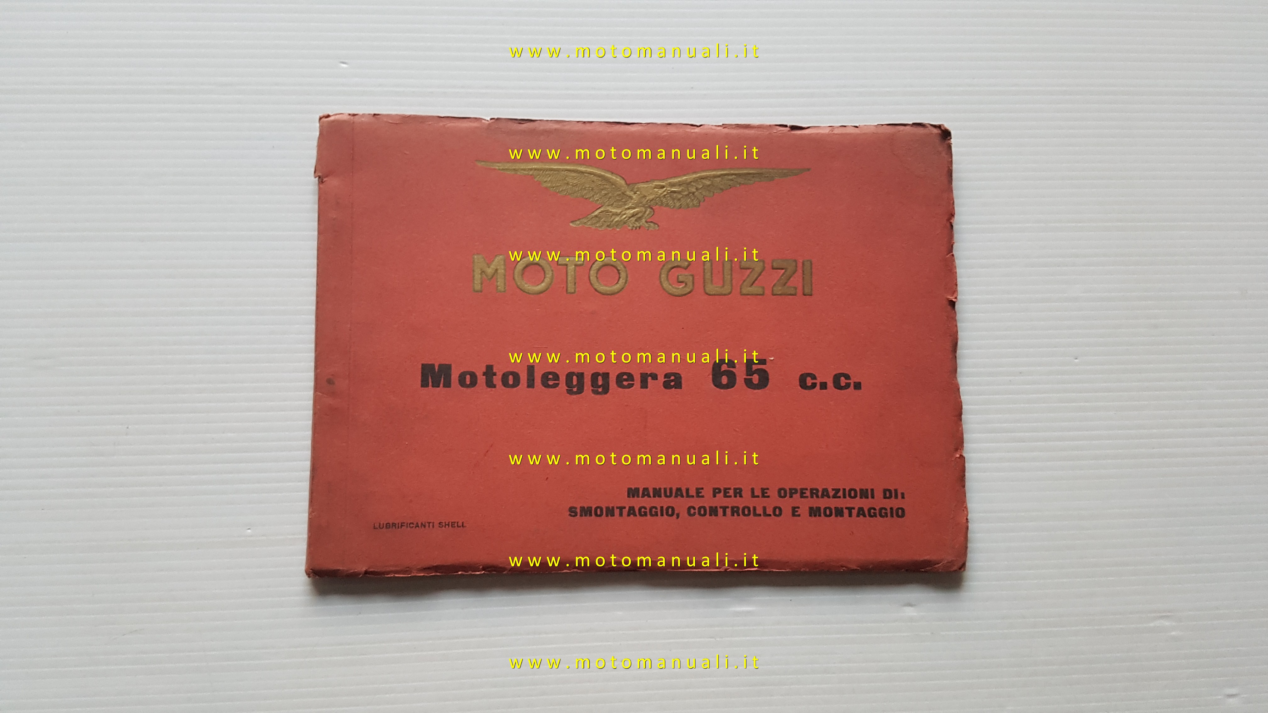 Moto Guzzi 65 Guzzino 1953 manuale officina ITALIANO originale