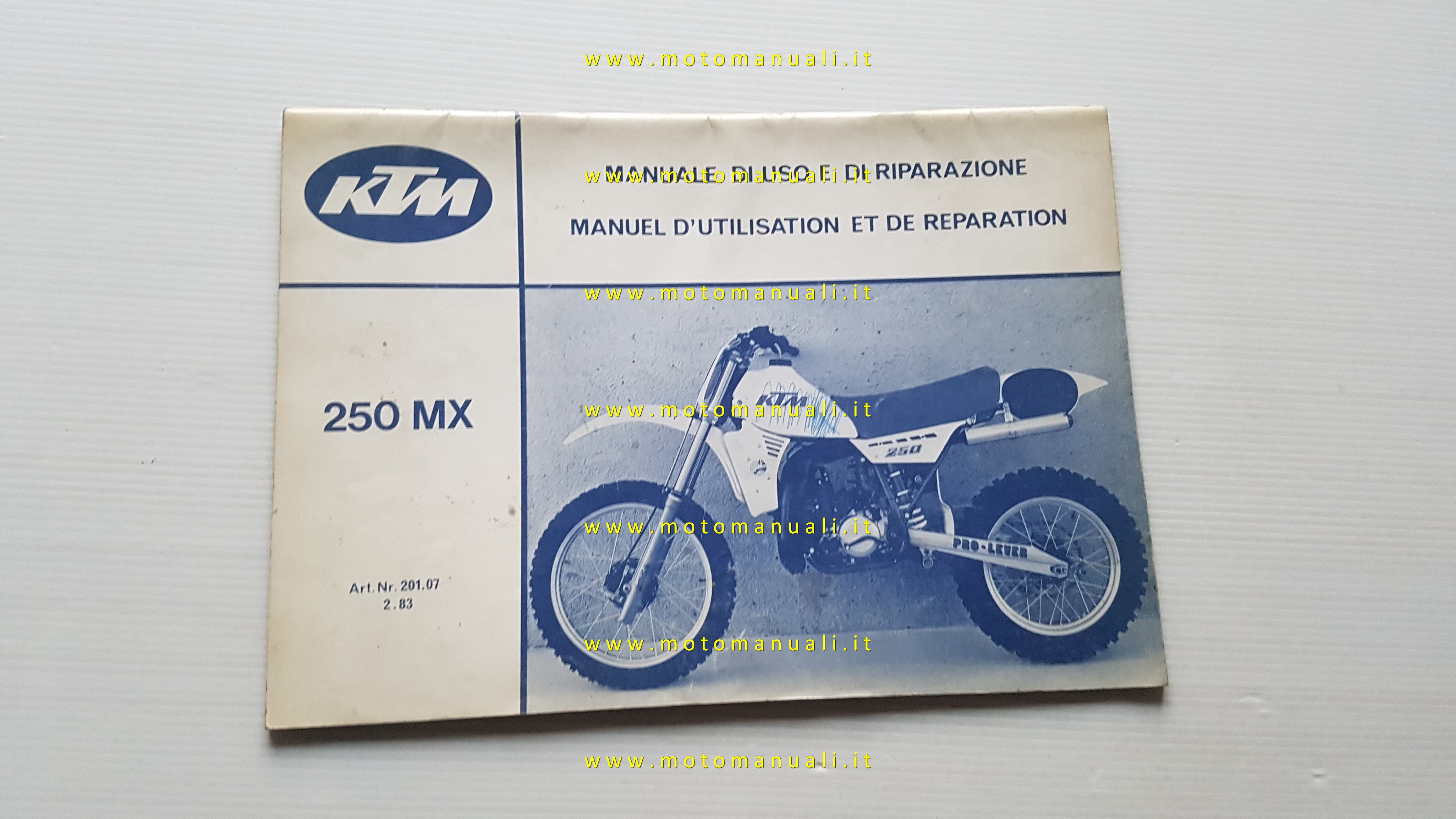 KTM 250 MX 1983 manuale uso / officina originale italiano
