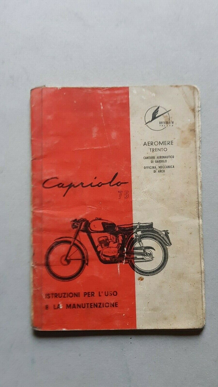 Aeromere Capriolo 75 1958 manuale uso manutenzione moto originale owner's manual