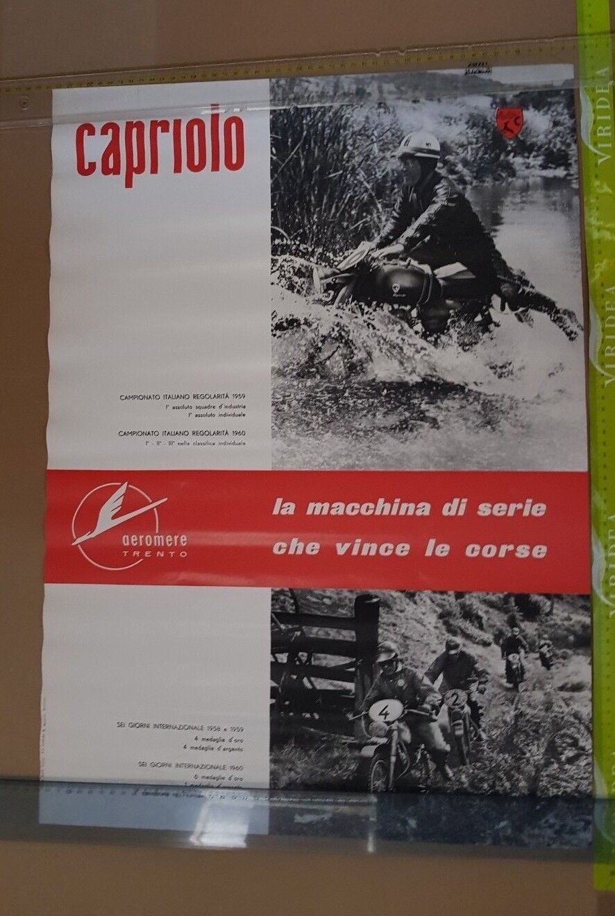  Aeromere Capriolo Regolarità vittorie camp. 1958-60 manifesto poster originale