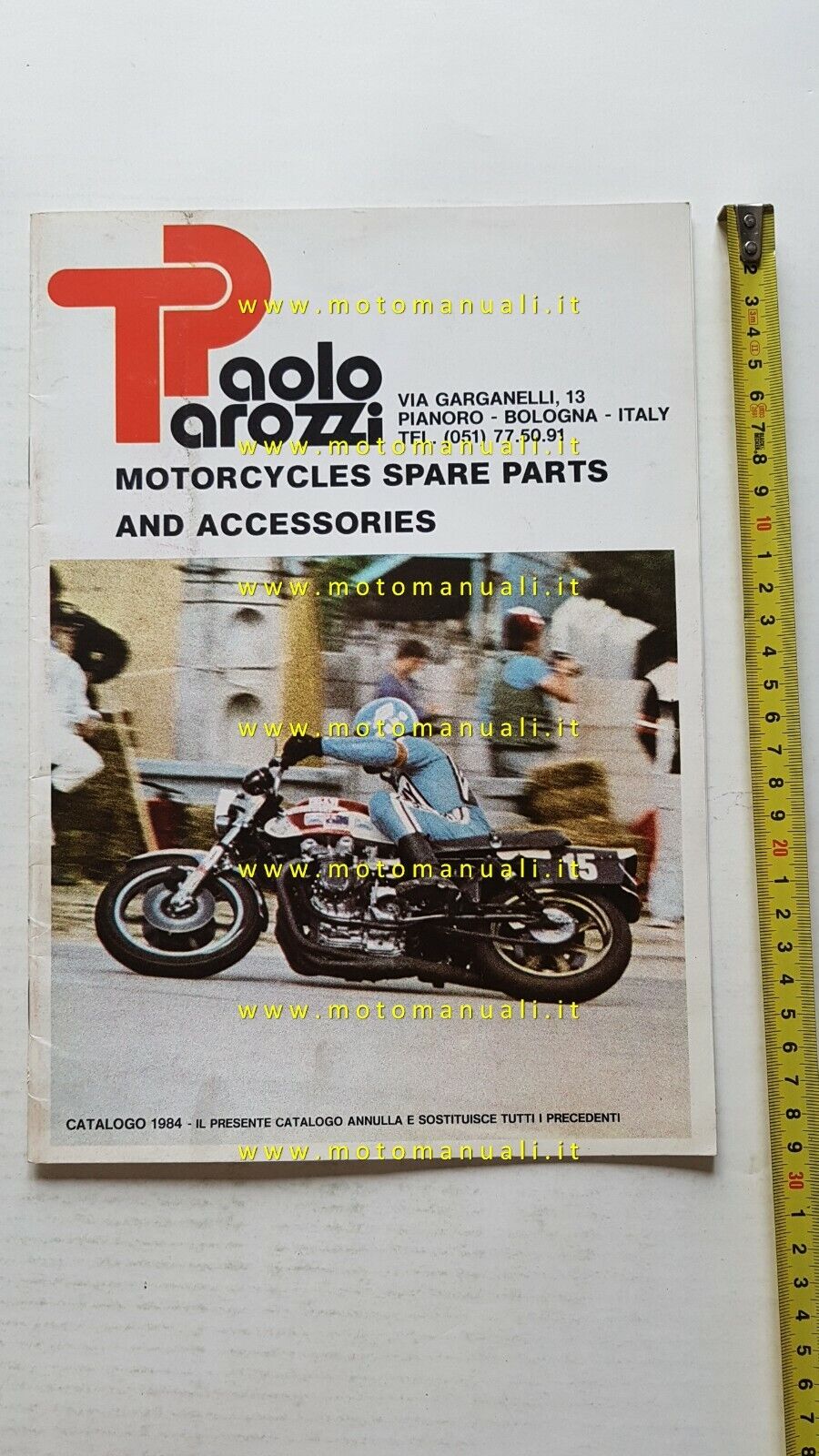 Paolo Tarozzi catalogo accessori parti speciali anni 80 moto originale