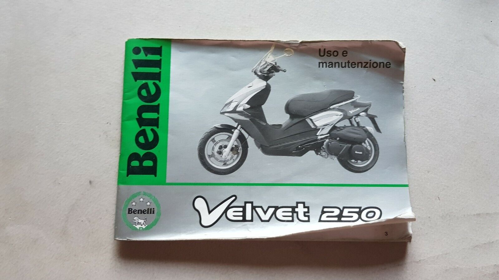 Benelli 250 Velvet scooter manuale uso originale moto owner's manual