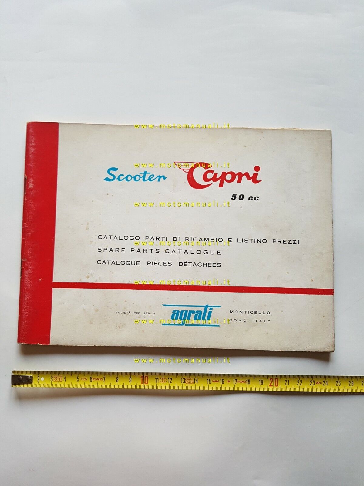 Agrati Capri 50 Scooter 1966 catalogo ricambi originale spare parts catalogue
