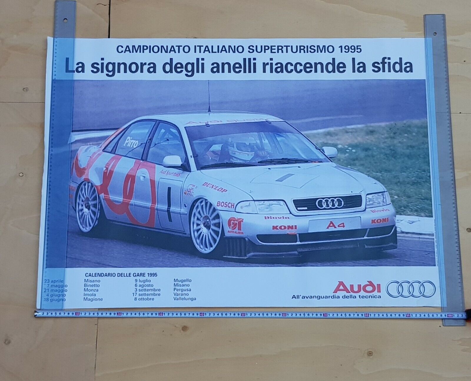 Audi Campionato Italiano Superturismo 1995 manifesto poster originale 