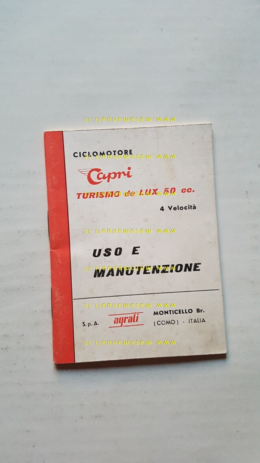 Agrati Capri Turismo De Lux 50 4v manuale uso libretto originale owner's manual