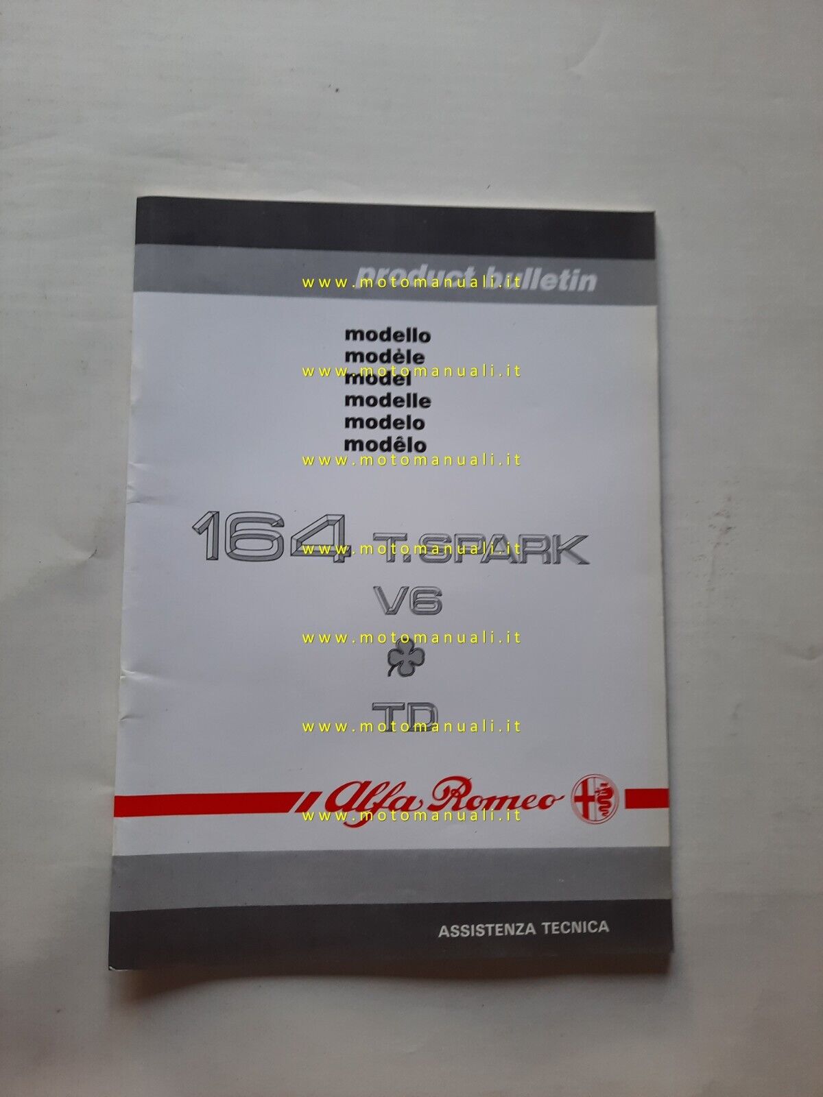 Alfa Romeo 164 T.Spark-V6-Quadrifoglio 1992 Product Bulletin manuale no depliant