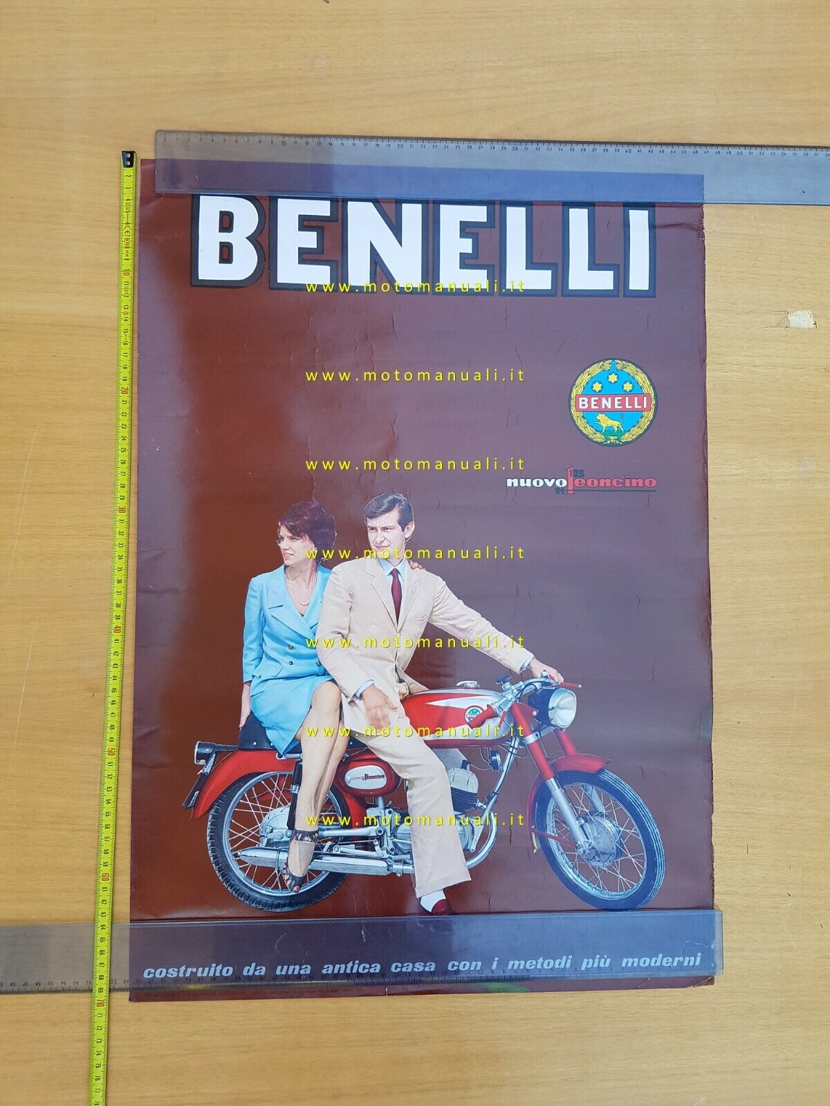 Benelli 125 Nuovo Leoncino 1965 manifesto poster originale no depliant